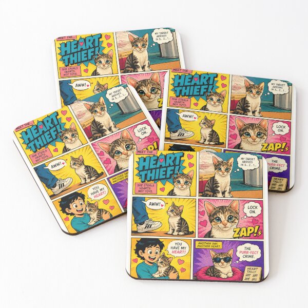 Item preview, Heart Thief Kitten Comic designed and sold by Pawhiskers Studio.
