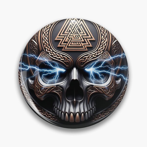 Item preview, Valknut Skull Shield Lightning Bolt designed and sold by Bluesax.