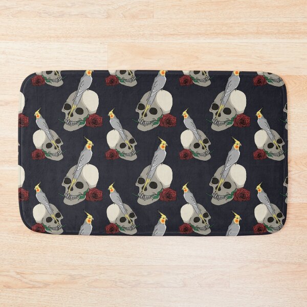 Item preview, Cockatiel, Skull and Rose Pattern designed and sold by leeleeandthebee.