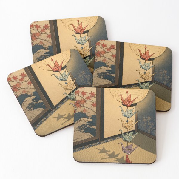Item preview, Paper Cranes - Vintage Ukiyo-e Japanese Woodblock  designed and sold by bapupa.