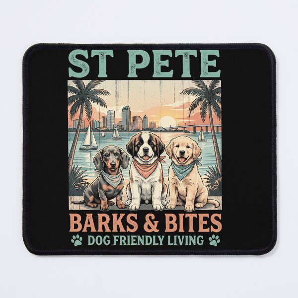 Item preview, St Pete Barks & Bites | Dog Friendly Florida Retro Beach Design designed and sold by ArcaneArtistry.