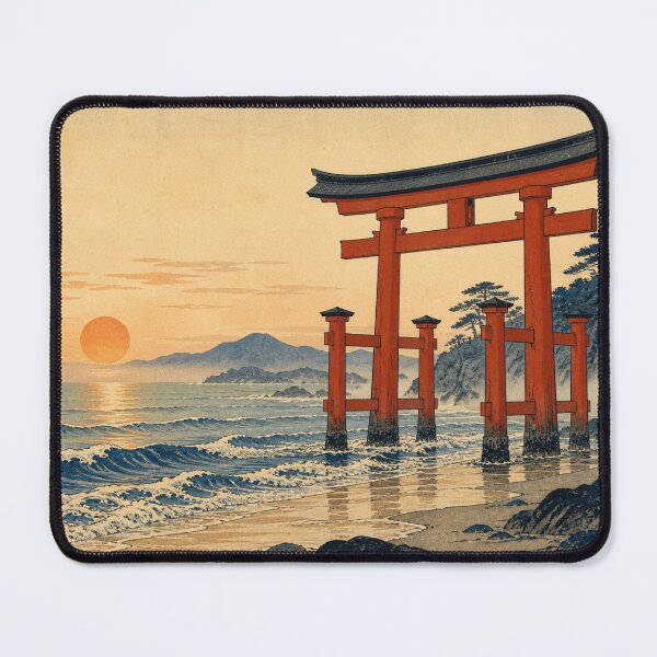 Artikelvorschau, Torii Dawn – Vintage Ukiyo-e Japanischer Holzschnitt entworfen und verkauft von bapupa.