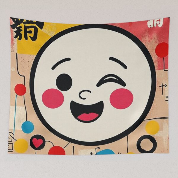 Item preview, Funny Emoji-Type Figure with Asian Writing designed and sold by RAISC.