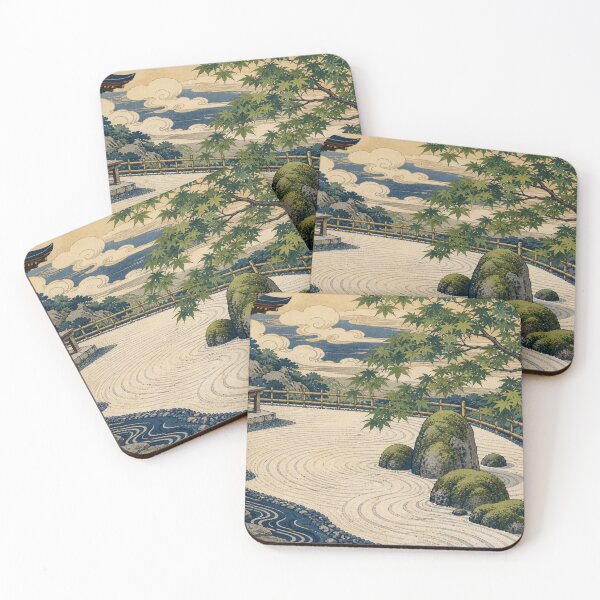 Item preview,  Zen Rock Garden - Vintage Ukiyo-e Japanese Woodblock  designed and sold by bapupa.