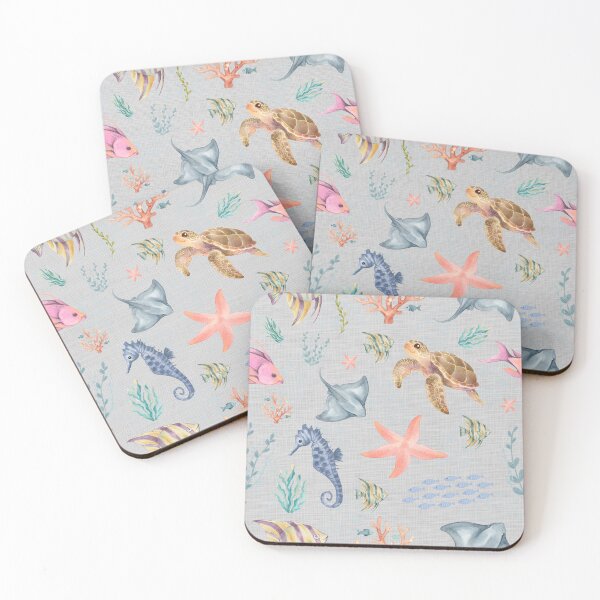 Item preview, Watercolor Ocean Life Textured Light Gray designed and sold by KSimpson838.