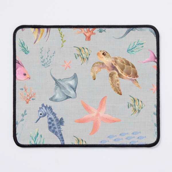 Item preview, Watercolor Ocean Life Textured Light Gray designed and sold by KSimpson838.