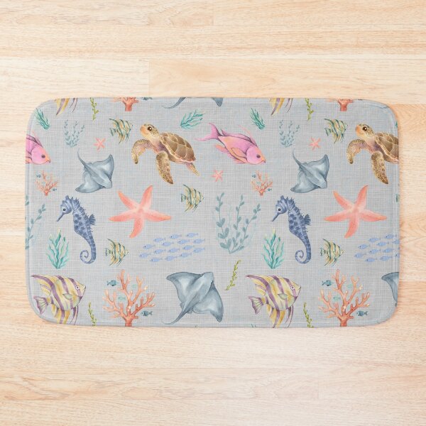 Item preview, Watercolor Ocean Life Textured Light Gray designed and sold by KSimpson838.