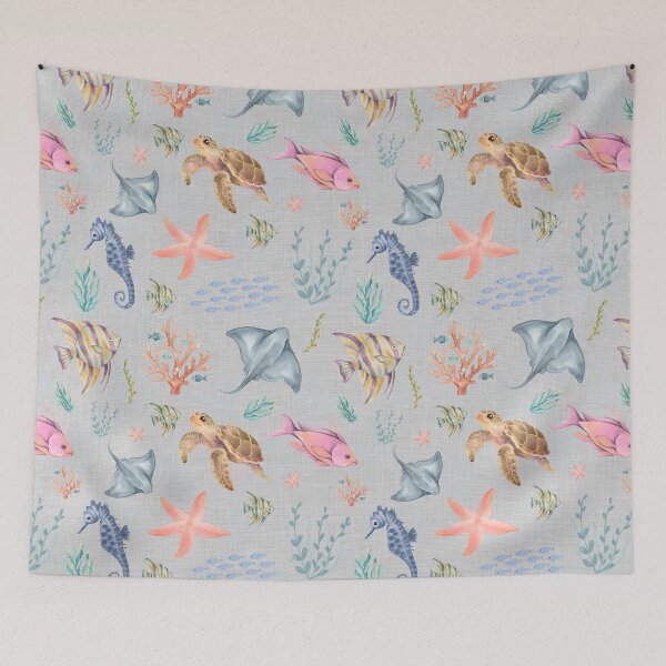 Item preview, Watercolor Ocean Life Textured Light Gray designed and sold by KSimpson838.