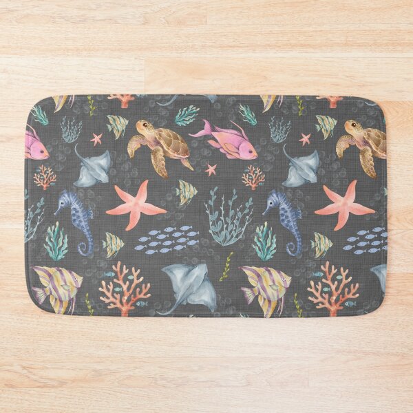 Item preview, Watercolor Ocean Life Textured Dark Gray designed and sold by KSimpson838.