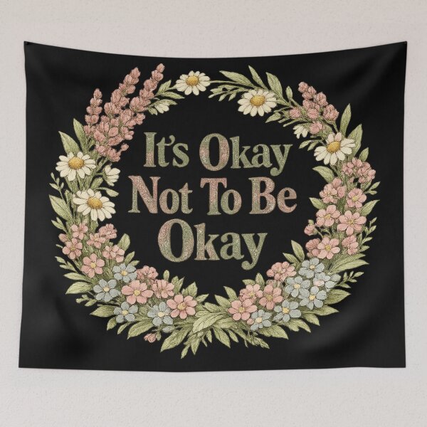 Item preview, It's Okay Not To Be Okay Wildflower Mental Health Awareness Vintage Botanical Shirt designed and sold by irfanshikh.