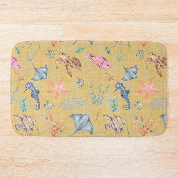 Item preview, Watercolor Ocean Life Textured Yellow designed and sold by KSimpson838.