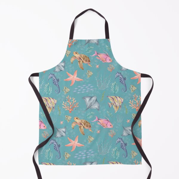 Item preview, Watercolor Ocean Life Textured Turquoise designed and sold by KSimpson838.