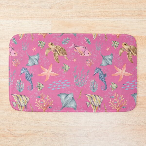 Item preview, Watercolor Ocean Life Textured Pink designed and sold by KSimpson838.
