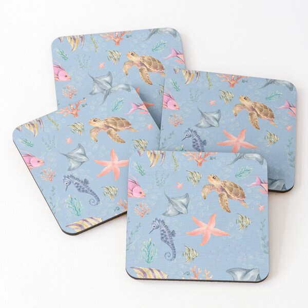 Item preview, Watercolor Ocean Life Textured Light Blue designed and sold by KSimpson838.
