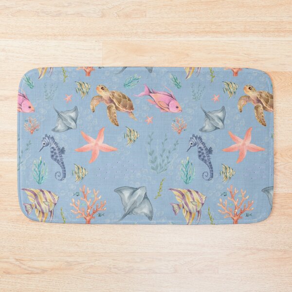 Item preview, Watercolor Ocean Life Textured Light Blue designed and sold by KSimpson838.