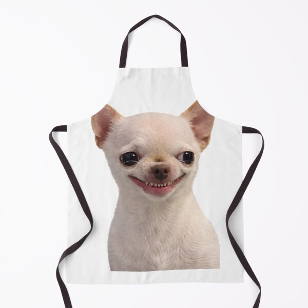 Item preview, White Chihuahua Fake Smile Forced Grin Grumpy Dog Art designed and sold by Mustangana.