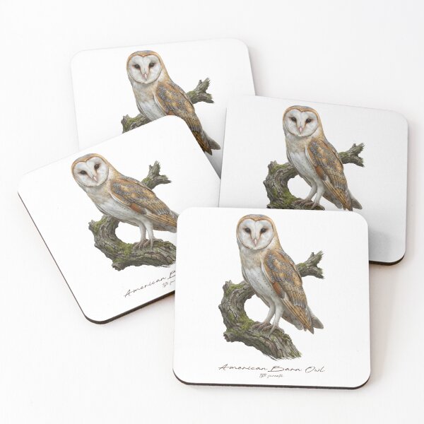 Item preview, American Barn Owl on Mossy Branch designed and sold by Takeda-art.