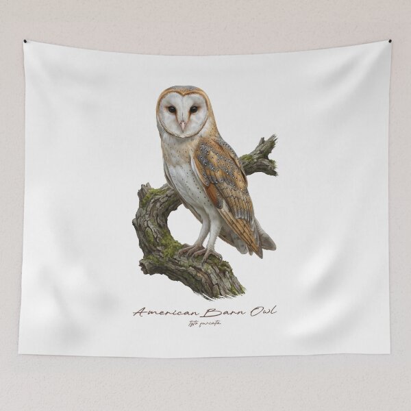 Item preview, American Barn Owl on Mossy Branch designed and sold by Takeda-art.