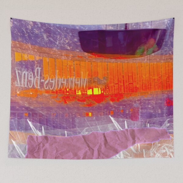 Artikelvorschau, Surreale lila-orange Collage entworfen und verkauft von Swooncake Press.