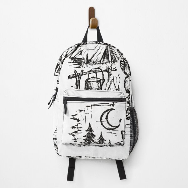 Item preview, Retro Vintage Raccoon Camping Shirt | Minimal Sketch Campfire Animal Tee designed and sold by XxZainStylexX.