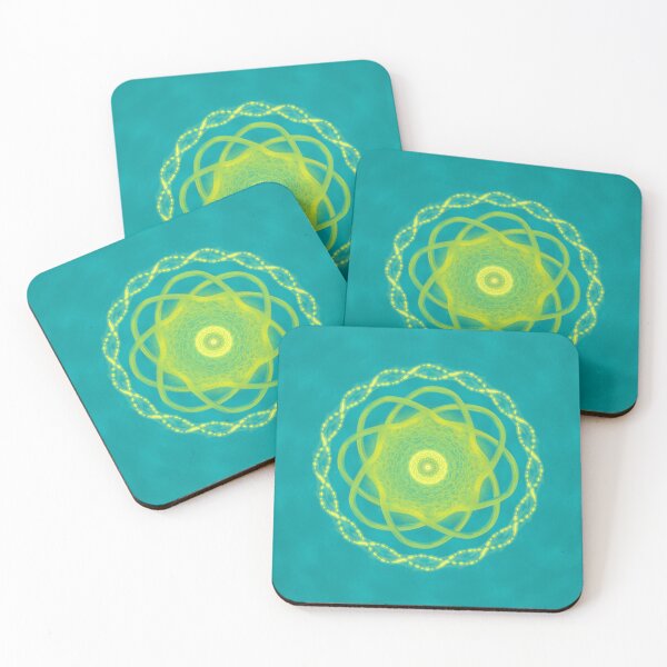 Item preview, Radiant Mandala - Teal and Yellow Geometric Design designed and sold by EsmArtUniverse.