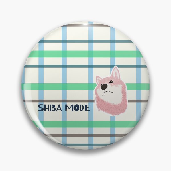 Item preview, Green plaid with pink Shiba Inu designed and sold by ShibaCruise-On.