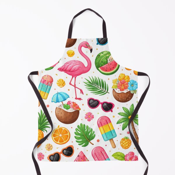 Item preview, Tropical Flamingo Summer Pattern Sticker | Cute Pink Flamingo, Pineapple, Ice Cream & Beach Vibes designed and sold by DreamPixelPrint.