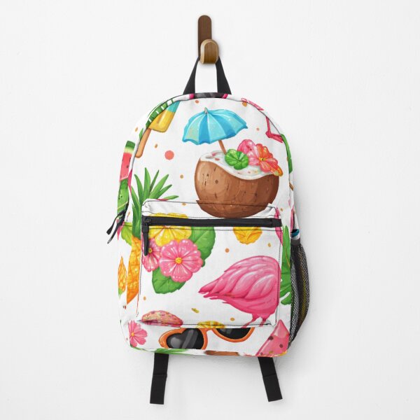 Item preview, Tropical Flamingo Summer Pattern Sticker | Cute Pink Flamingo, Pineapple, Ice Cream & Beach Vibes designed and sold by DreamPixelPrint.