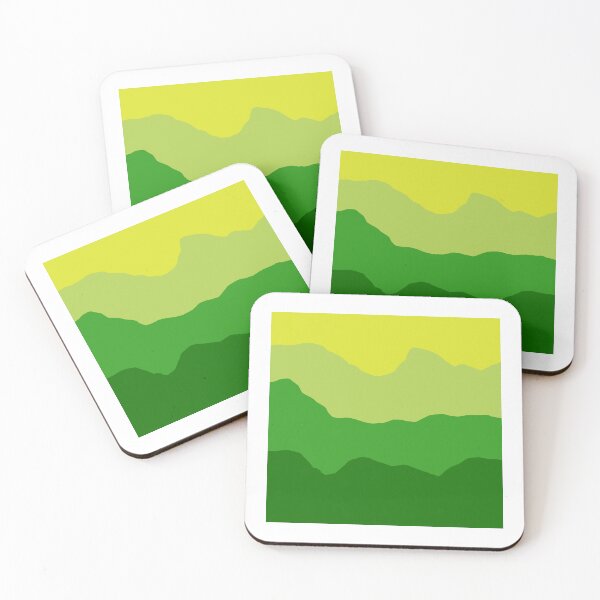Item preview, Minimalist Layered Green and Yellow Mountain Peaks designed and sold by PixelParinda.