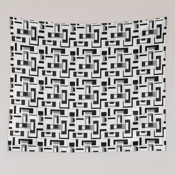Item preview, White Geometric Labyrinth Pattern Design Art designed and sold by PatternTitan.