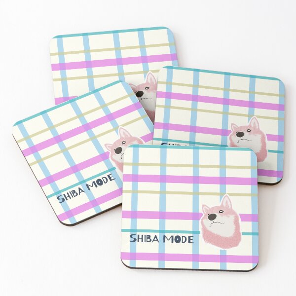 Item preview, Pink plaid with pink Shiba Inu designed and sold by ShibaCruise-On.