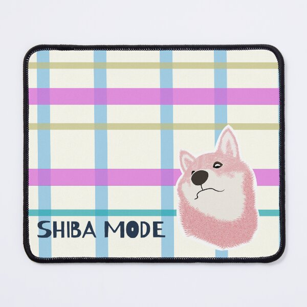 Item preview, Pink plaid with pink Shiba Inu designed and sold by ShibaCruise-On.