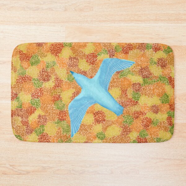 Item preview, A bird flying over a forest of autumn leaves designed and sold by greenPQBstudio.