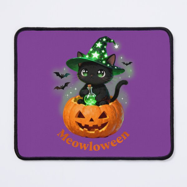 Item preview, Meowloween black cat with magic potion designed and sold by SweetLilith.
