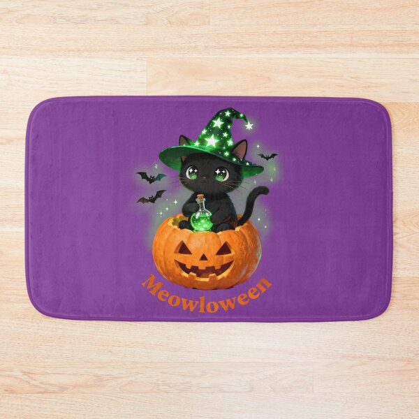 Item preview, Meowloween black cat with magic potion designed and sold by SweetLilith.