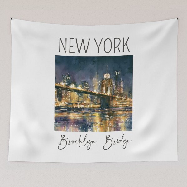 Item preview, A Watercolor Design of the Brooklyn Bridge - New York - US designed and sold by Sketch-Shack.