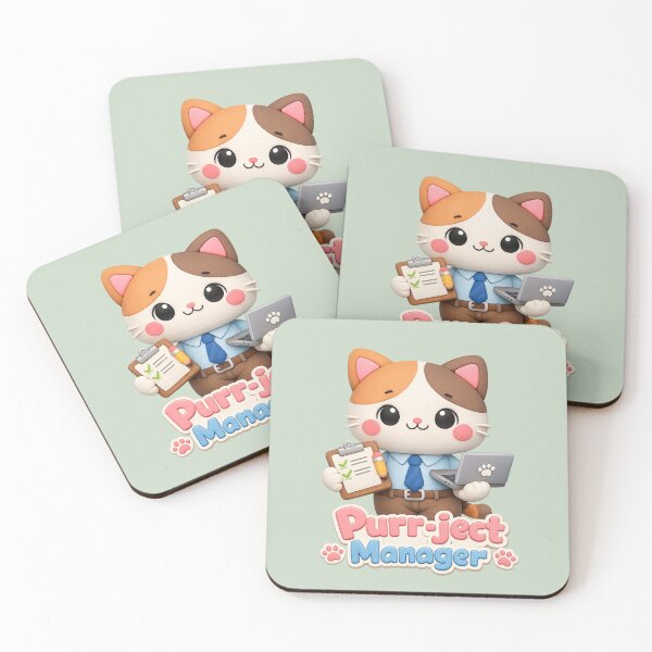 Item preview, Purr-ject (Project) Manager Cat | Cute Kawaii Office Kitty 3D Sticker designed and sold by Moons Studio.