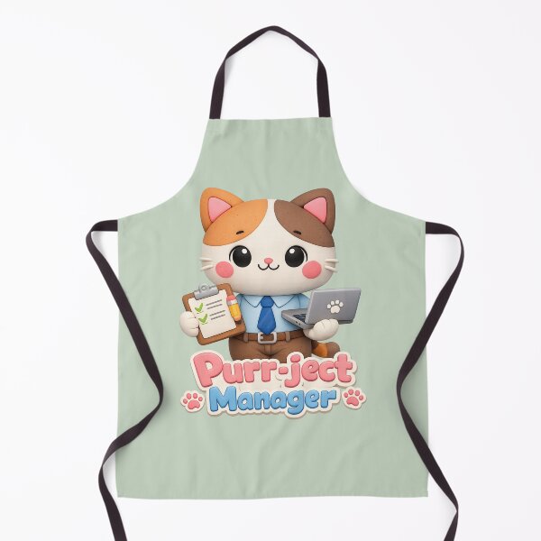 Item preview, Purr-ject (Project) Manager Cat | Cute Kawaii Office Kitty 3D Sticker designed and sold by Moons Studio.