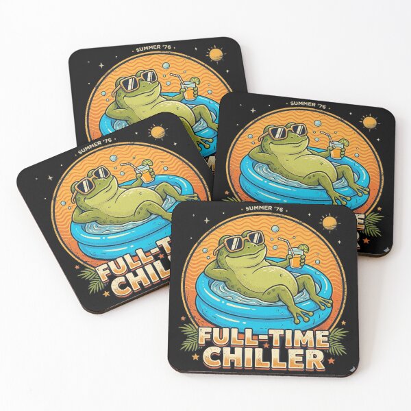 Item preview, Full Time Chiller – Funny Relaxed Frog Meme Chill Aesthetic Sticker designed and sold by SoftAuraStudi0.