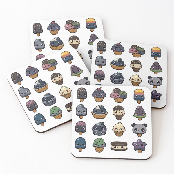 Item preview, cute kawaii ice cream pattern designed and sold by Saucebyte.