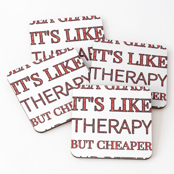 Item preview, Sea Glass It'S Like Therapy But Cheaper And Better Red Rhinestone designed and sold by TheIconSmith.