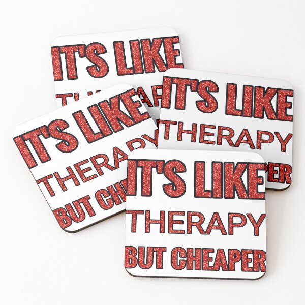 Item preview, Vintage Decor It'S Like Therapy But Cheaper And Better Red Rhinestone designed and sold by TheIconSmith.