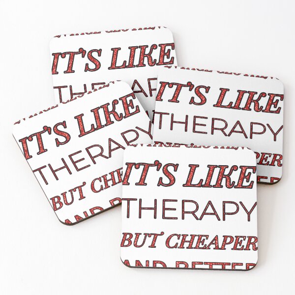 Item preview, Vintage Clothing It'S Like Therapy But Cheaper And Better Red Rhinestone designed and sold by TheIconSmith.