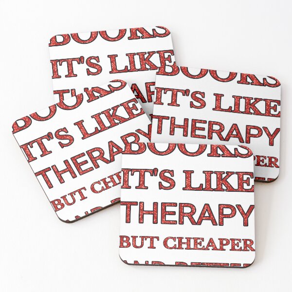 Item preview, Books It'S Like Therapy But Cheaper And Better Red Rhinestone designed and sold by TheIconSmith.