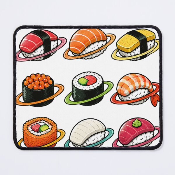 Item preview, Cosmic Sushi Planets Retro Pop Art Aesthetic designed and sold by redsharkuk.