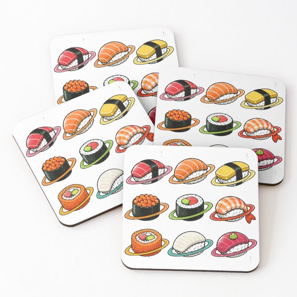 Item preview, Cosmic Sushi Planets Retro Pop Art Aesthetic designed and sold by redsharkuk.