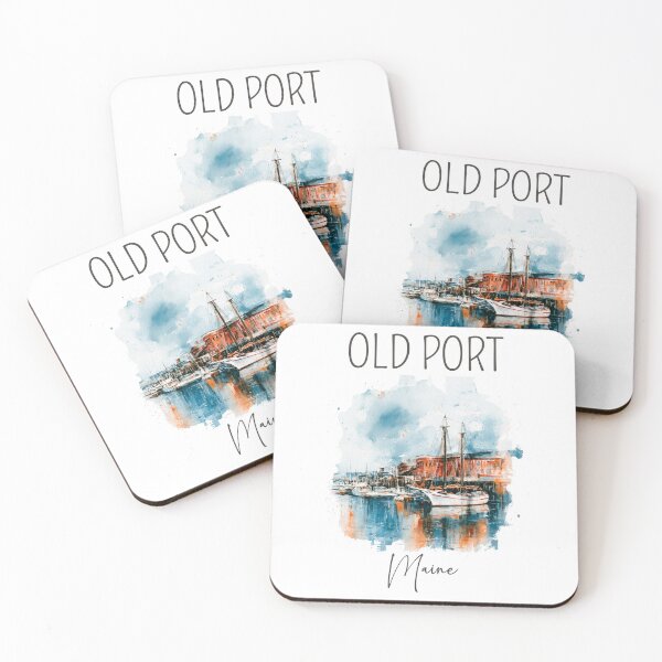 Item preview, A Watercolor Design of Old Port - Maine designed and sold by Sketch-Shack.