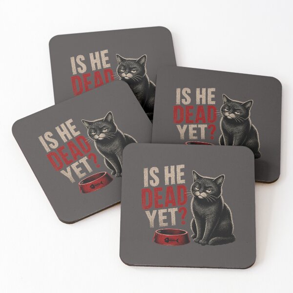 Item preview, Is He Dead Yet? Funny Black Cat Vintage Dark Humor T-Shirt designed and sold by Waldero.