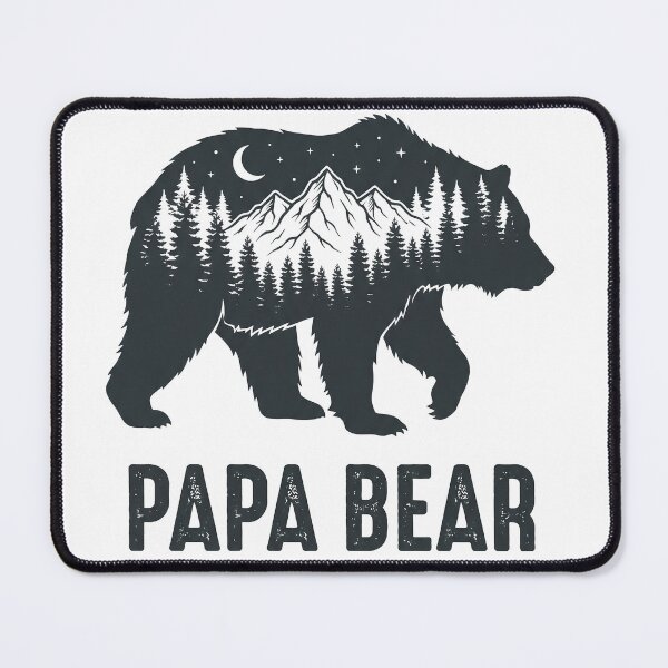 Item preview, Papa Bear Mountain Forest Silhouette Father's Day designed and sold by TeNovaStudio ⭐⭐⭐⭐⭐.