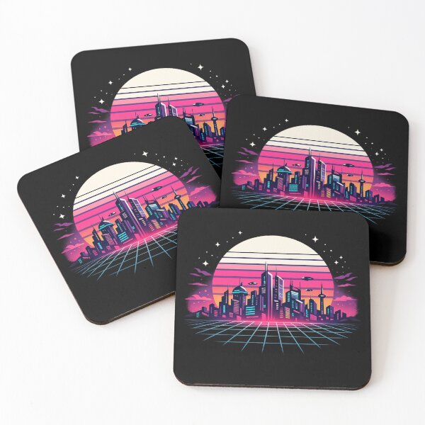 Item preview, Retro Futuristic Neon City Skyline Vaporwave Synthwave Aesthetic Shirt designed and sold by JonelCrafts.